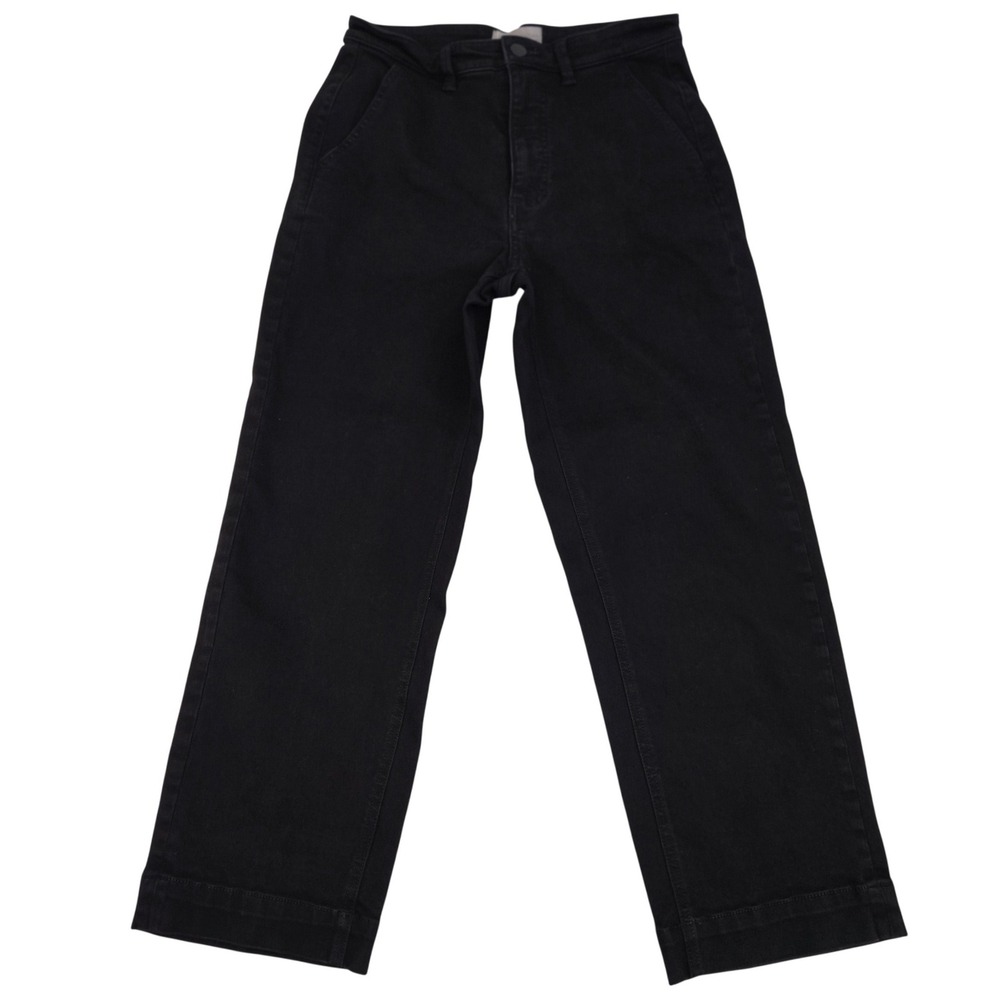 Everlane Women's Jeans 8 Black The Straight Leg Crop High Rise Ankle Stretch